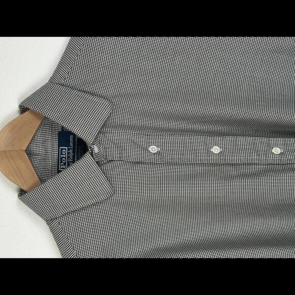 Vintage 90s Polo Ralph Lauren Checkered Button Curham Classic Fit SIZE L - Picture 4 of 6